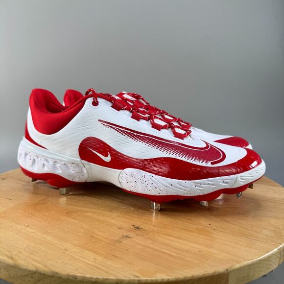 Nike Alpha Huarache Elite 4 Low Mens Size 14 Baseball Cleats Metal Red White NEW - Picture 1 of 7